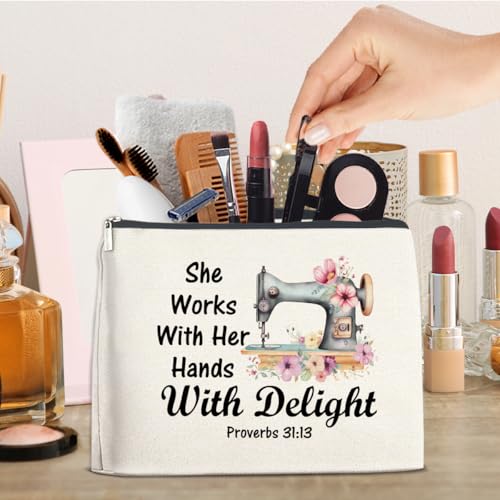 Sewing Makeup Bag Gifts for Women Quilting Cosmetic Bag Organizer - color: Multicolor C