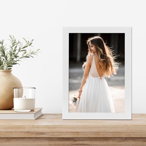 Lawrence Frames White Wood Picture Frame, Gallery Collection, 5x7 - color: White, size: 5X7