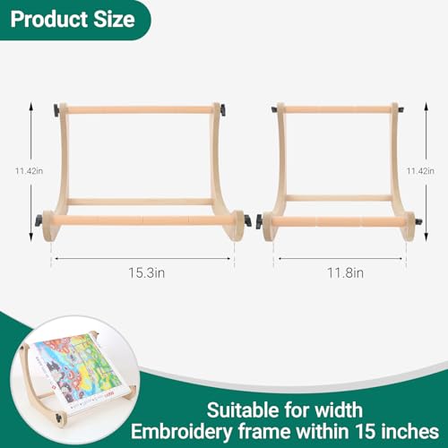 Airo Adjustable Embroidery Table Stand | 11.8"&15.3" Dual Rods, Cross Stitch Supplies Holder, Hands Free Design for Cross Stitch & Needlepoint