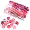 72 Pcs Pre-Wound Bobbins Sewing Thread 72 Colors (Pink) - color: Pink