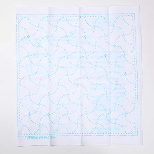 Sashiko kit, Yokota Sashiko Thread and Template Yume Fukin with Original English Manual, Fabric, Japanese Textile (Navy Thread/White Dishcloth 2) - color: Navy Thread / White Dishcloth 2