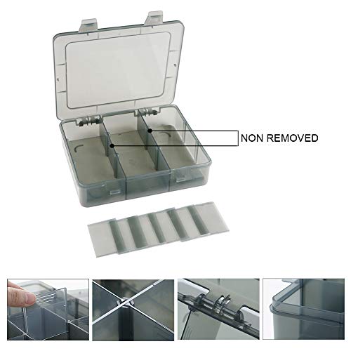 Vidifor 2 Pack Plastic Storage Organizer Box, Storage Container, Jewelry Organizer, Parts Storage Box with Dividers for Crafts, Beads, Buttons, Ornaments, Metal Parts(9 Grids 2 Pack) - size: 9 Grids 2 Pack
