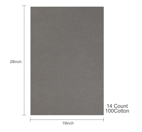 Aida Cloth 14 Count Cross Stitch Fabric,19×28inch (14CT, SlateGray) - color: Slategray, size: 14CT