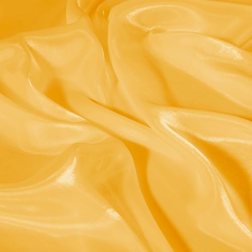 Yellow Organza Fabric by The Yard, 44" Wide Sheer Fabric 5 Yards - color: Bright Yellow, size: 5 yard pre cut