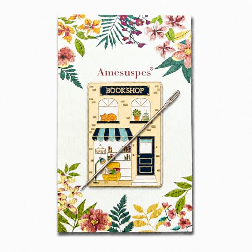 Magnetic Needle Minder, Needle Minder for Cross Stitch Embroidery Sewing, Cute Funny Needleminder Needle Holder, Strong Magnet Needle Nanny, Gift for Women Stitch Lovers, (Bookstore) - color: Bookstore