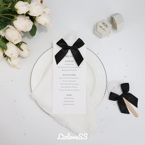 Self Adhesive Black Satin Ribbon Bows for Crafts 3", 50 Pack - color: Black