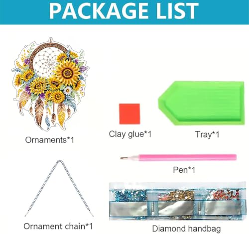 ARPADAMO Sunflower Diamond Art Kits for Adults, Acrylic Hanging Suncatcher - color: DP05090