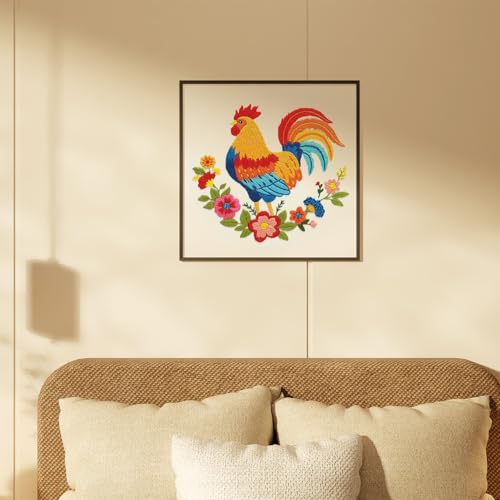 Nuberlic Embroidery Kit for Beginners, Rooster Needlepoint kit - color: Rooster