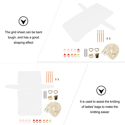EXCEART Crochet Bag Making Plate Plastic Mesh Canvas Sheet for Purse Making Supplies Bag Shaper Insert Cut-to-Size DIY Grid Sheet with Holes for Weaving Knitting Sewing 17.91 X 16.33 in