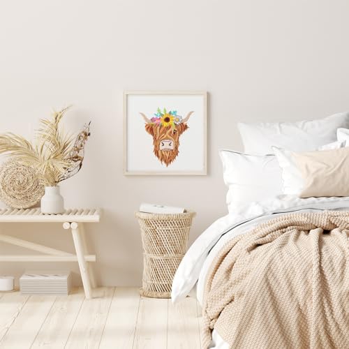 Louise Maelys 3 Pack Highland Cow Embroidery Kit for Beginners Floral Art - color: Animals-9