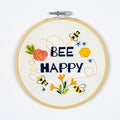 DUTCH STITCH BROTHERS Bee Happy Embroidery Starter Kit with Pattern and Instructions. Stamped Embroidery Kits with Embroidery Clothes with Pattern. 6" Embroidery Hoop - color: DSB038 Stamped fabric