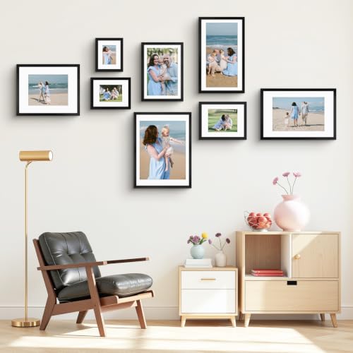 Golden State Art 14x18 Black Picture Frame Mat for 12x16 Real Glass - color: Black, size: 14x18
