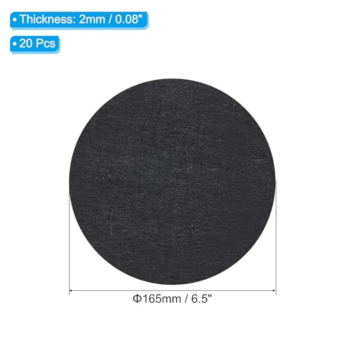 PATIKIL 6.5 Inch Diameter Lamp Base Felt, 20Pack 2mm Thickness Round Soft Adhesive Non-Slip Anti-Scratch Backed Felt for Lamp Furniture DIY Craft, Black - color: Black, size: 6.5 Inch