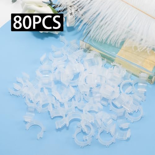 JAKOUE 80pcs Bobbin Clips Organizer Set - Clear Plastic Clamps for Embroidery Thread, DIY & Sewing Kits - size: 80pcs,Clear
