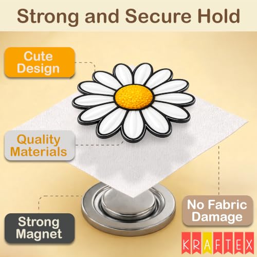 Kraftex Magnetic Needle Minder. Needleminder for Embroidery & Sewing. Cute Needlepoint Accessories. Magnetic Needle Holder for Cross Stitch. Cute Magnet Pin Gift - color: Flowers RSD