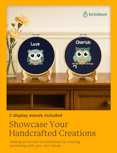 Bradove Owls Embroidery Kit for Beginners with Patterns - color: Owl