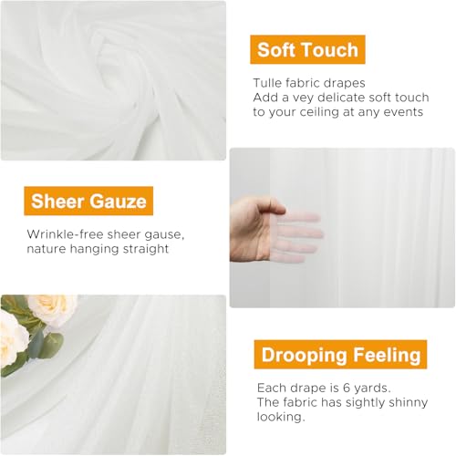 Wedding Arch Draping Fabric 1 Panel Ivory Sheer Backdrop Drapes - color: Ivory, size: 1 Panel
