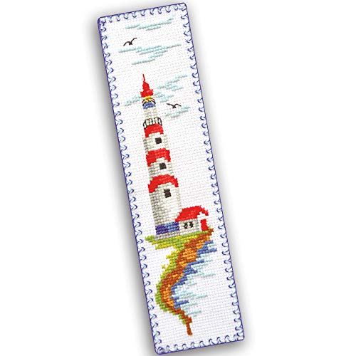 Povitrulya Counted Cross Stitch Kit - DIY Kits for Adults ors - Funny Embroidery Bookmark - Easy to Use - Craft Collection - Lighthouse - color: Lighthouse