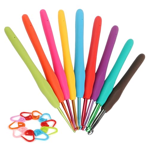 Coopay Crochet Hooks Set-Ergonomic Soft Grip Metal Crochet Needle (2mm-6mm) - color: Ergonomic Metal Hook Set