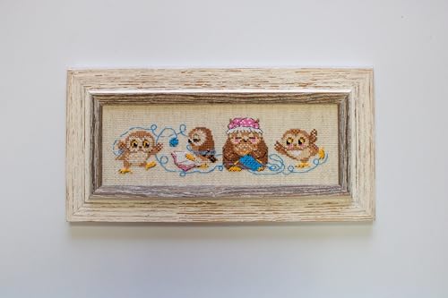 RIOLIS 1936 Owl Family Counted Cross Stitch Kit 9.5 x 3.25 in - style: The Owl Family 1936