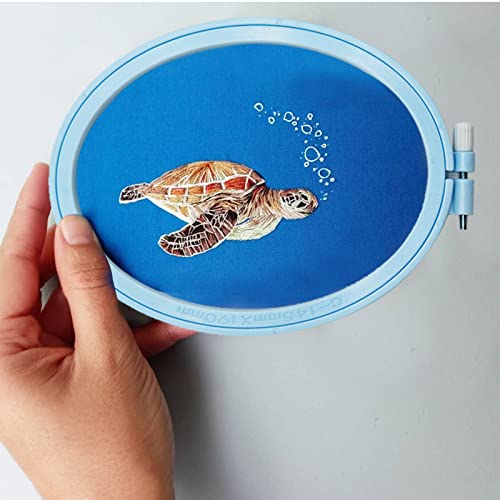 LAMXD 3 Pieces Embroidery Hoop Rectangle Oval Shape Embroidery Frame Cross Stitch Hoop Sewing Tool for Art Craft Handy Sewing (Multicolor),with Gold Eye Embroidery Needles… - style: 3 Sizes Oval