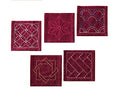 Olympus Sashiko Coasters Collection for Embroidery - 5 Pieces, Dark Red