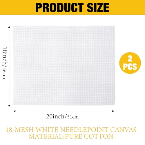 10 Pack 8 x 8 Inches 18 Mesh Needlepoint Canvas, Blank White Canvas - color: 10 Pack, size: 8X8inch