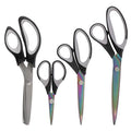 JubileeYarn Titanium Softgrip Scissors Set - Pinking, Sewing, Arts, Crafts, Office - 3 Sets of 4 - Black - color: 4pc Black, size: 3 Sets