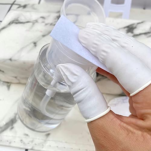BTYMS 400 Count Latex Finger Cots Medium Fingertip Gloves Disposable Finger Rubber Tips Protector Anti-Static - size: Medium (Pack of 400)