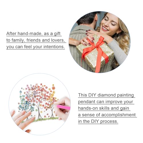 JISHSHAY Tree of Life Diamond Painting Pendant Diamond Art Hanging Ornament Gem Art Window Hanging Gem Painting Wind Chimes Mosaic Kits for Adults Windchimes Embroidery Sun Catchers Window Hangers - color: Tree of Life 1