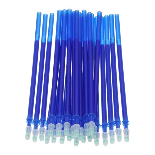 PATIKIL 24 Pcs Erasable Gel Pens Refills, 0.5mm Heat Erasable Pens Refills for Fabric Disappearing Ink Fabric Marking Pen for Sewing Quilting Writing, Blue Ink - color: Blue