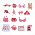 16 Pcs Pink Aesthetic Embroidery Patches with Self-Adhesive Backing, No-Sew Iron On Fabric Patches for Women's Clothing, Denim Jacket, Bag, Jeans Repair and Decoration