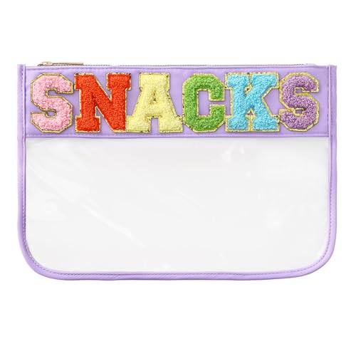 DYSHAYEN Clear Snacks Bag for Travel - color: Purple-Snacks