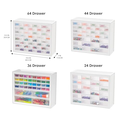 IRIS USA 44-Drawer Small Parts Storage Cabinet, Crafts, Made in USA, White - color: White, size: 44 Drawer