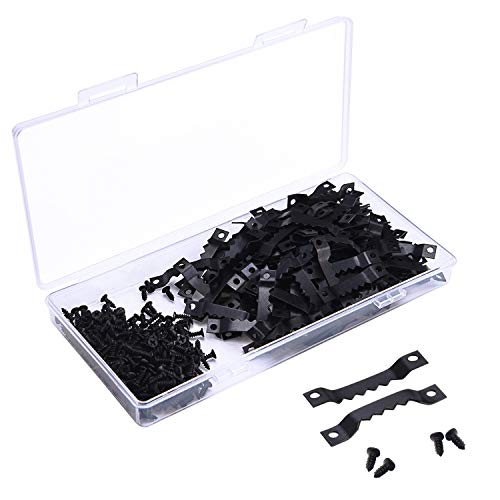 Sunmns 150 Pack Sawtooth Picture Photo Frame Hangers with Screws, Black