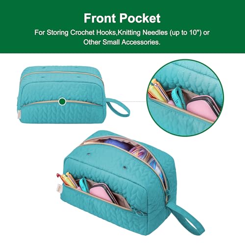 KarSyon Crochet Bag for Yarn Storage Knitting Crochet Supplies Accessories - color: Teal