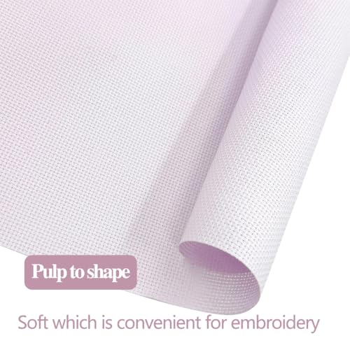 Aida Cloth 14 Count Cross Stitch Fabric Cross Stitch Aida Cloth for Embroidery and Needlework (Light Purplish-Pink, 30 * 39inch) - color: Light Purplish-pink