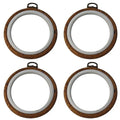 PDETVEO 4PCS 81mm/3.2Inch Round Embroidery Hoops, Mini Display Frame Circle Cross Stitch Ring Set, Imitated Wood Craft Hoops for DIY Ornaments, Sewing Projects - style: 81mm/3.2Inch