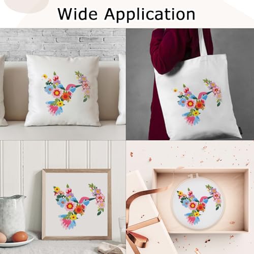 Nuberlic Embroidery Kit for Beginners with Bird and Flower Pattern - color: Birds