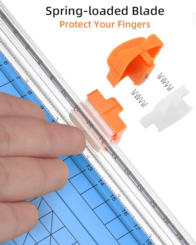 Firbon A5 Paper Cutter, Small Straight Paper Trimmer with Side Ruler - color: A5-blue