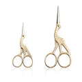 Embroidery Scissors, Stork Scissors for Sewing, Craft, Art Work & Everyday Use, Stainless Steel, 2Pcs, 4.6 inch and 3.7 inch, Gold
