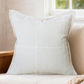 Beige Linen Plaid Throw Pillow Covers 18x18 Set of 1 - color: Plaid White, size: 18" x 18" (Pack of 1)