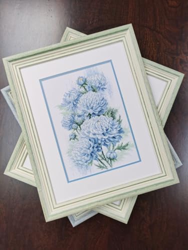 RIOLIS - Delicate Chrysanthemums 2140, Cross Stitch Kits 8¼" x 11¾", Cross Stitch Kits for Adults, Floral Counted Cross Stitch Kits, Embroidery Kit for Beginners & Advanced, Crossstitching Kits