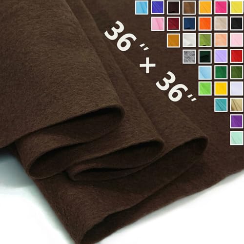 Chocolate Brown Felt Fabric 36" X 36" 1.6mm Thick Soft Square Felt Sheet - color: Chocolate Brown
