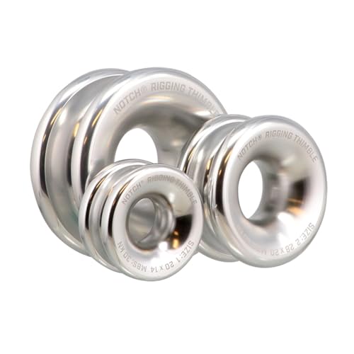 Notch Non-Anodized Aluminum Rigging Thimbles for Lines 14mm-28mm - size: Large # 3 (38 x 28mm)