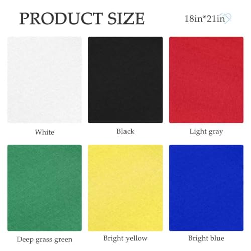 6 Pcs 18 x 21 Inches Cotton Fabric Precut Quilting Fabric Bundles Solid Colors Quilt Material for DIY Craft Sewing Embroidery (White Yellow Red Green Blue Black) - color: Deep-6pin