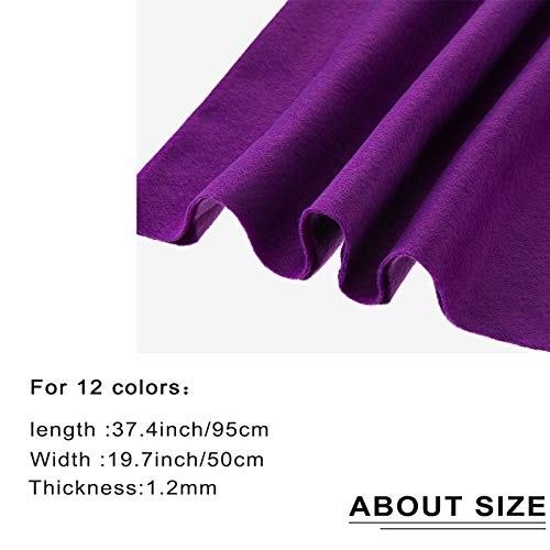 WILLBOND 12 Pcs Large Felt Sheets 37 x 20 Inch 1.2 mm Fresh Color - color: Fresh Color, size: 37 x 20 Inch