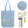 CREAWONDER Canvas Tote Bag Embroidery Kit with Pattern for Beginners, Arts and DIY Embroidery Crafts Kits for Adults, Include Instructions, Embroidery Hoops, Color Threads and Tool - color: CR002 banmeng lightblue