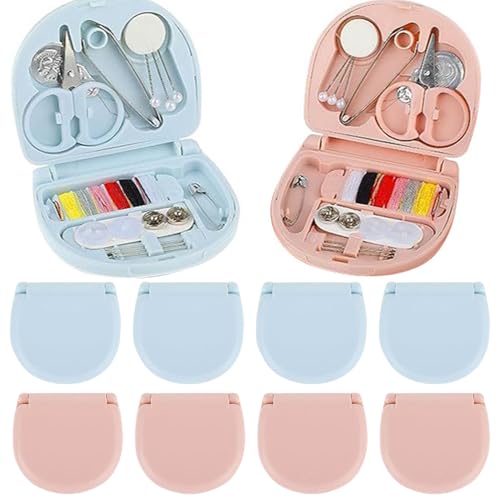8 Pack Mini Sewing Kits, Compact Travel Emergency Sewing Set with Threads, Scissors, Needles, Portable Repair Supplies for Beginners, Hotels, Travel, Charity