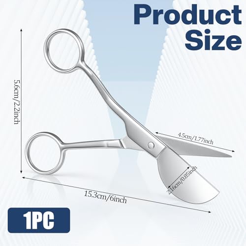 6" Duckbill Applique Scissors, Double Bent Curved Offset Handle Scissor Stainless Steel Silver Duckbill Shears Embroidery Applique Scissors for Embroidery Fabric Cutting Thread Knitting Sewing Crafts